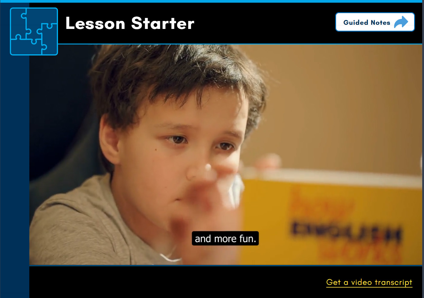 Lesson Starter video player