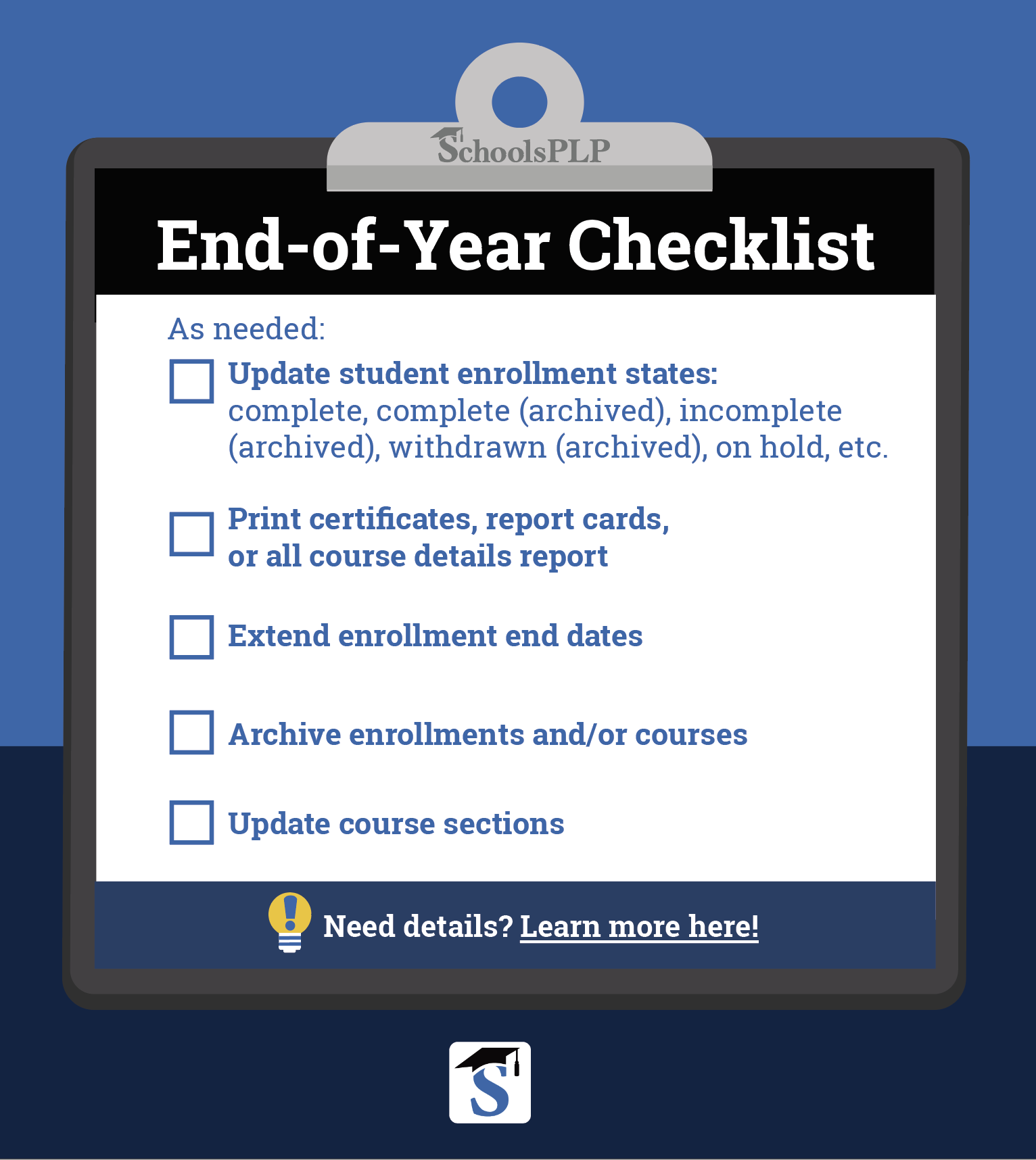 End-of-year checklist!