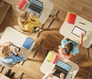 overview of students desks